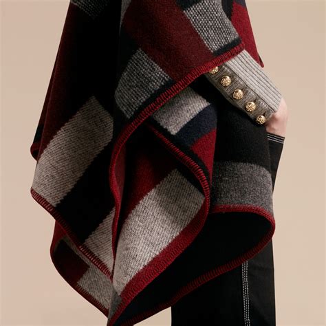 burberry check wool and cashmere blanket poncho|Burberry Limited.